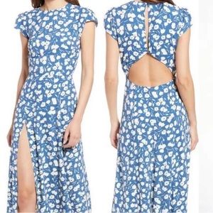 Reformation Blue and White Floral Midi Dress